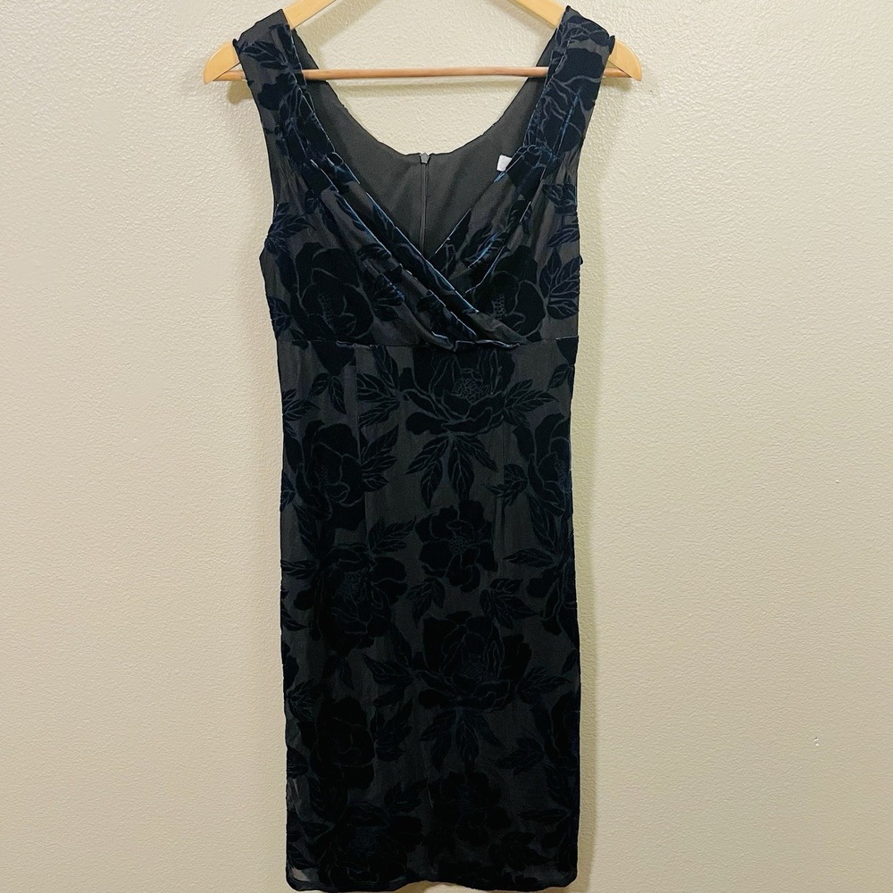 Eva Rose Velvet Burnout Bodycon Dress Whimsy Goth Vamp Teal Petrol Black Size M